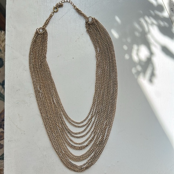 Jewelry - Elegant Gold tone 14-Strand chain Necklace
